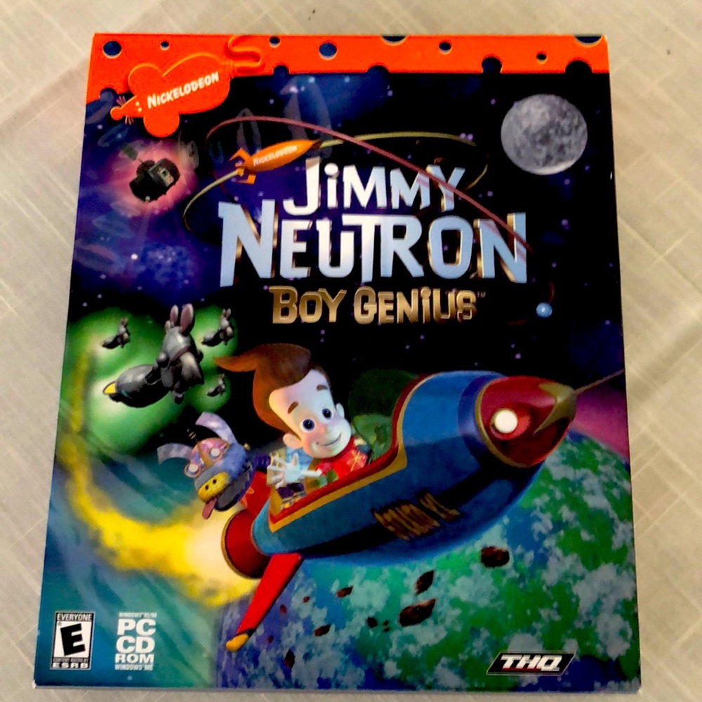 VINTAGE NWOT 2001 PARAMOUNT JIMMY NEUTRON BOY GENIUS THQ CD ROM WINDOWS ME -#504